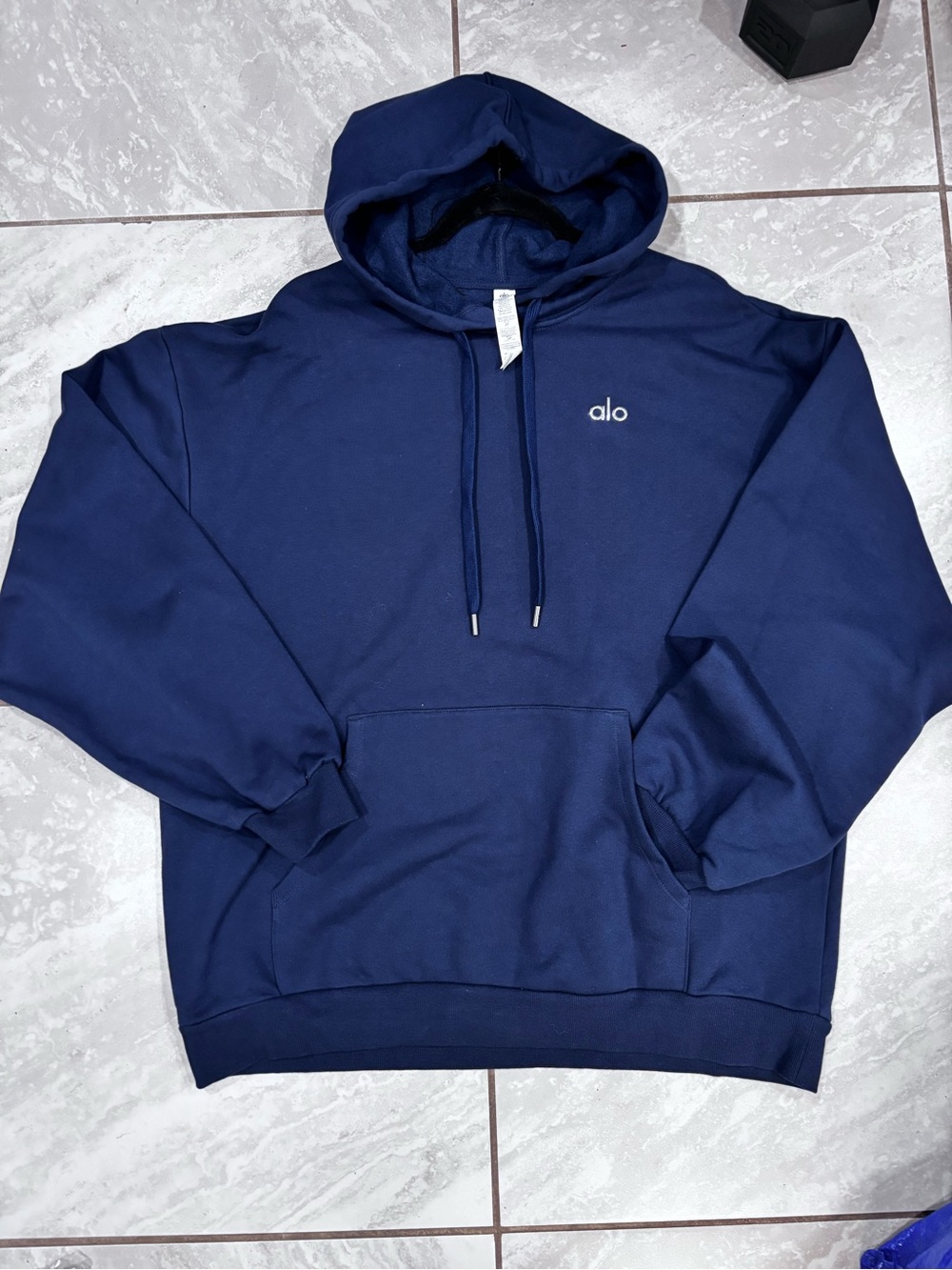 ALO Yoga Men's Navy Blue Pullover Hoodie